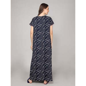 Chemise de nuit longue décontractée pour femme Alpine avec poche latérale, en tissu tissé doux et respirant, confortable pour le quotidien - Product Image 6