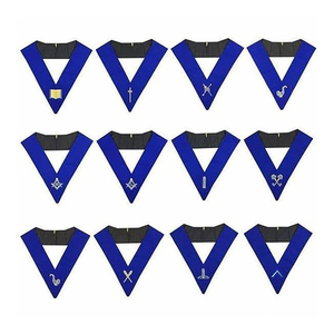 Masonic Regalia Blue Lodge Officers Collar Juego de 12 collares bordados a máquina Collar de Oficial 2025 personalizado de alta calidad - Product Image 2