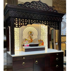 Mandir en bois de teck de qualité supérieure sculpté à la main pour la maison, grand temple en bois de teck Mayur, temple en bois de teck artisanal, fabricant au Royaume-Uni - Product Image 6