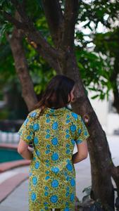 <b>Women</b> Summer Outfit Block Print Pure Cotton Day Wear Co-ord Set Shirt and <b>Trouser</b> Set Holiday Wear Summer Outfit Slit <b>Trousers</b> - Product Image 4