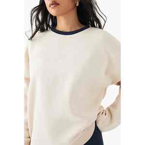 Vente en gros sweat femme anti-boulochage surdimensionné personnalisé DTF imprimé logos respirant sweat teint uni pour femmes - Product Image 2