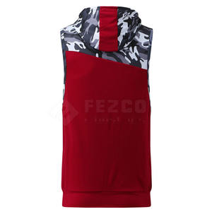 Logo personnalisé imprimé hommes sweats à capuche sans manches mode tendance couleur unie tenue pour l'hiver nouveau look - Product Image 2