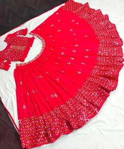 Precioso Lehenga Choli Dupatta Kothi de Seda Georgette con Bordado de Lentejuelas, Ropa de Boda, Diseño Moderno, Prenda Étnica al por Mayor - Product Image 3