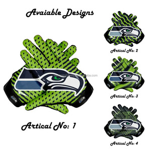 Gants de football américain pour receveur, en cuir, super adhérents, logo personnalisé, antidérapants, confortables, haute qualité - Product Image 4
