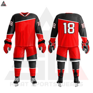 Haute qualité 100% Polyester coupe régulière ensembles d'uniformes de Hockey sur glace sans couture séchage rapide unisexe adulte dernière arrivée - Product Image 6