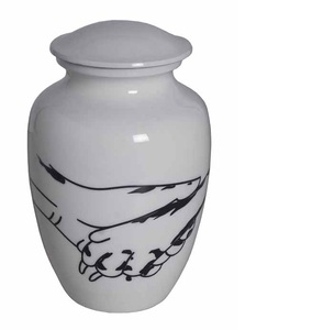 Urna conmemorativa de personalización con diseño pulido a precio mayorista Urna crematoria de metal decorativa de último diseño azul al por mayor - Product Image 4