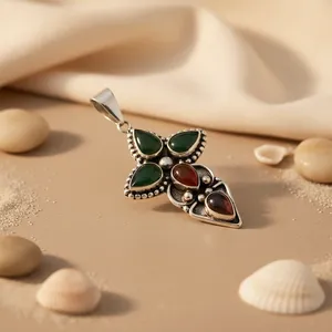 Pendentif en argent 925 avec pierre précieuse en forme de croix pour femmes, à porter tous les jours, bijoux en or rose et platine, pendentifs plaqués rhodium, cadeau - Product Image 2