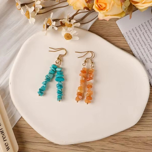 Boho ต่างหูลูกปัดด้วยการออกแบบสีฟ้าครามแอนดี้ cascading Fringe, เครื่องประดับของขวัญที่ไม่ซ้ำกัน - Product Image 1