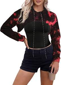 Sudadera corta con capucha personalizada para Mujer | Jersey de moda 2025 para gimnasio, ropa deportiva, Propietarios de boutiques y compradores de ropa deportiva al por mayor - Product Image 4