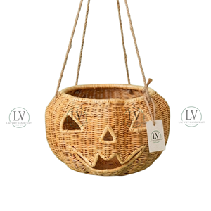 Maceta Colgante de Ratán Tejida a Mano, Cesta de Flores Colgante Transpirable para Decoración de Patio Trasero, Terraza y Pasillo, de Vietnam - Product Image 2