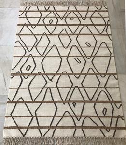 Directo de fábrica, alfombra Dhurrie lujosa ligera de yute y lana tejida a mano de estilo marroquí, uso interior moderno - Product Image 4