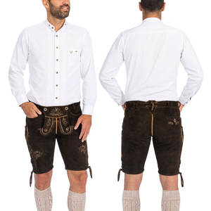 Bavarian Lederhosen <b>Men's</b> Suede <b>Leather</b> <b>Shorts</b> Zipper Fly Casual Custom Logo Design Solid Quick Dry Breathable High Quality - Product Image 1