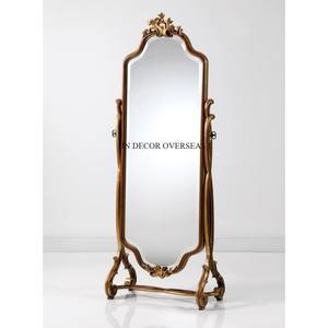 Cadre en métal plaqué or de concepteur antique élégant de regard magnifique pour l'approvisionnement d'utilisation de salle de bains de maison et d'hôtel de miroir de plancher de l'Inde - Product Image 2