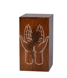 Urna de palisandro para cenizas humanas-Caja de madera de árbol de corazón-Urna de cremación personalizada para cenizas Urna de madera grande hecha a mano - Product Image 1