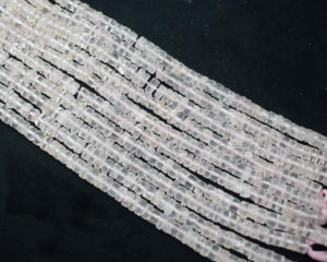 Quartz rose forme Heishi perles de pierres précieuses brins 8 pouces de long perles à sertir à la main bijoux de mode faisant des composants - Product Image 6