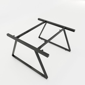 Pieds de table d'assemblage Trapéz II Concept 120x120, design industriel, ensemble de 2 pièces, acier au carbone, pour mobilier hospitalier et salle à manger HCTH011 - Product Image 1