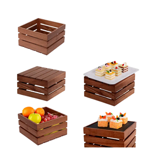 Soporte y elevador de comida de madera de alta calidad, expositor de buffet único de Vietnam, venta al por mayor - Product Image 1