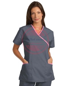 custom logo cotton <b>scrub</b> <b>top</b> hospital half sleeves nursing <b>scrub</b> <b>tops</b> - Product Image 3
