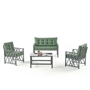 New Product 4 Piece Kd Sofa Furniture Luxury Garden Outdoor Woven Rope Furniture Garden Rattan Set Sets