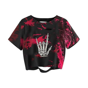 Camisetas Cortas de Corte Regular para Mujer, Camisetas Cortas Holgadas con Efecto Desgastado, Camisetas Vintage de Manga Corta, 100% Algodón Orgánico - Product Image 4