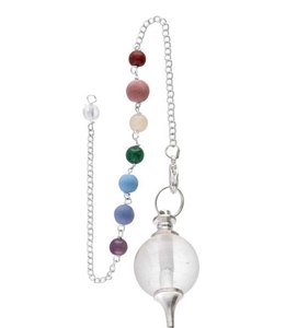 Cristal Cuarzo Siete Chakras Curación Reiki BOLA Péndulos - Product Image 1