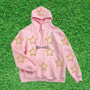 Tops Soft 100% Cotton Fleece Hoodies Rhinestones Hombres Mujeres Sudaderas con capucha Otoño Invierno Calidad superior Mejor precio Menos Moq - Product Image 1