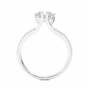 แหวนหมั้นเพชรก้านแยกกลมสำหรับผู้หญิง - Product Image 4