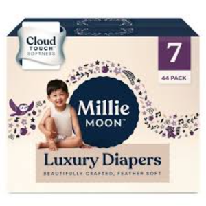 Millie Moon ผ้าอ้อมผ้าฝ้ายแบบใช้แล้วทิ้งพิมพ์ลายขนาด7 44ct สำหรับเด็กทารก - Product Image 2