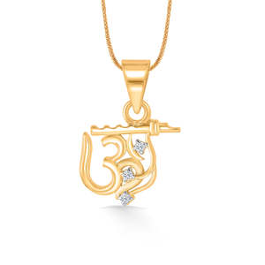 Colgante Religioso Unisex de Oro Amarillo Om Basuri - Amuleto Fino - Product Image 2
