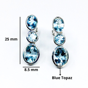 Terling ilver 925 Custom hecho Jewelry ppupplier ililver Blue Opaz ememstone ow Q aadies arring - Product Image 2