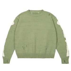 Pull en tricot 100% acrylique personnalisé |   Pull d'hiver surdimensionné |   Tricots respirants épais OEM ODM à marque privée - Product Image 2
