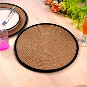 Juego de Manteles Individuales de Lino y Algodón con Diseño Floral Vintage en Gris Quace, Hechos a Mano, Antideslizantes, Desechables, con Diseño Impreso para el Hogar - Product Image 1