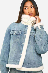 Chaqueta Vaquera de Invierno para Mujer, Nueva Tendencia 2026, con Mangas Largas, 2 Bolsillos Delanteros, Estampada, Transpirable, Rellena de Algodón OEM - Product Image 2