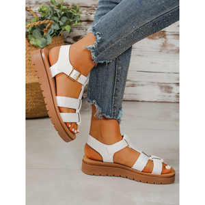 Sandalias bohemias informales con plataforma brillante para mujer, sandalias con hebilla, comodidad mejorada a la moda - Product Image 4