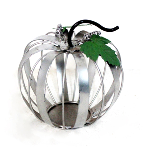 Handcrafted Metal Pumpkin Candle Stand with Antique Finish and Glass <b>Cup</b> for Autumn Wedding Decorations Fall Pumpkin tealight - Product Image 6