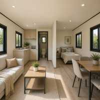 Maison conteneur extensible de luxe moderne de 20 pieds, villa modulaire préfabriquée, cabane portable