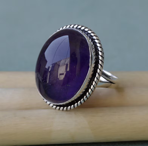 Elegante anillo de piedras preciosas de amatista púrpura Natural 925 calidad fina de plata esterlina para joyería curativa de fiesta - Product Image 1
