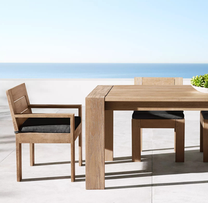 Luxury Waterproof <strong>Teak</strong> Chair Set with Elegant <strong>Tables</strong> for <strong>Dining</strong> in Outdoor Spaces-for Terrace Garden Courtyard or Hotel - Product Image 2
