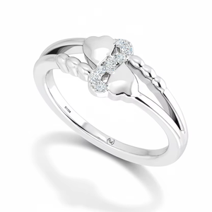 Anillo de Diseño Elegante para Mujer, 0.05CTW, 8 Diamantes Naturales en Oro de 14K, Corte Brillante Redondo - Product Image 1