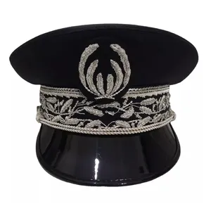 Servicio OEM bordado uniforme oficiales gorras vendedor duradero diseño personalizado precio al por mayor uniforme desgaste oficiales gorra para la venta