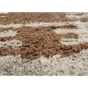 Tapis en laine noué à la main Zuri beige et marron, motif géométrique abstrait, pour salon, entrée, couloir, style puzzle rectangulaire - Product Image 3