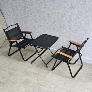 Polyester <b>Foldable</b> Minimalist Lemon Tea <b>Table</b> & 2 <b>Chairs</b> Set-CBCF294 - Product Image 2