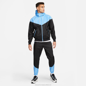 OEM Wholesale Men's Hooded <b>Jacket</b> & Windbreaker Custom Logo Printed Sportswear for Fitness Gym <b>Workout</b> Designer Tracksuit - Product Image 1