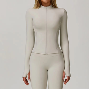 Veste de sport de loisirs de plein air à manches longues avec fermeture éclair, veste de course à pied respirante à séchage rapide pour l'automne et l'hiver, veste de yoga - Product Image 6