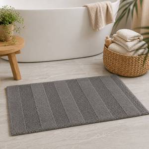พรมห้องน้ำทอมือสีเทาอุ่น ผ้าฝ้ายทอธรรมชาติ ขนาด 50x80 ซม. - Product Image 2