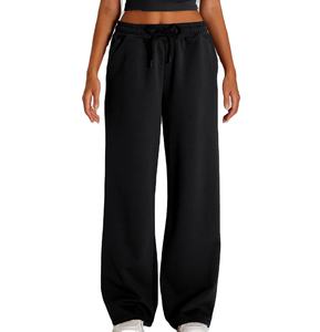 Pantalon de survêtement ample de qualité supérieure pour femme – Coupe droite personnalisée, jambe large, style décontracté - Product Image 4