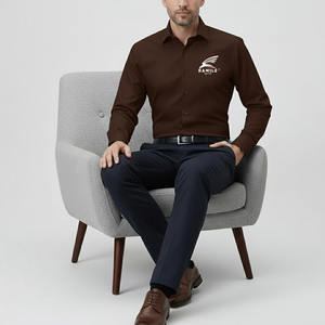 Camisas de vestir formales más populares Camisas de negocios de manga larga de ajuste regular para hombres Camisas formales de negocios de poliéster/Stock. - Product Image 2