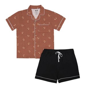 Ensemble de pyjama en bambou doux et respirant pour hommes femmes vêtements de nuit élastiques pour la maison pour les ensembles d'été - Product Image 6