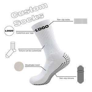 Chaussettes de football de qualité supérieure avec logo personnalisé pour hommes Compression à la mode Impression de football colorée Antidérapante Sport Grip Designer - Product Image 2