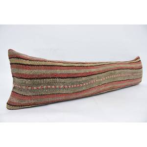 Beige Kantha Patchwork Wool <b>Pillow</b> 12x48 Inch Woven Luxury Eco-Friendly Non-Slip Removable Washable Zipper Closure Throw <b>Pillow</b> - Product Image 3